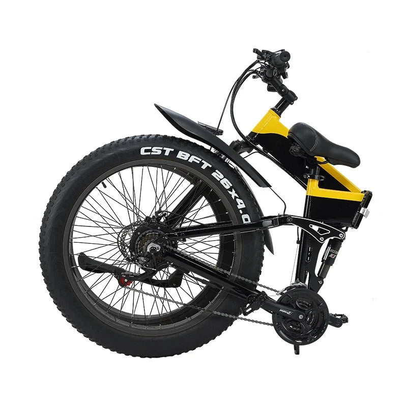 Foldable 1000w Single/Double Lithium Battery E-Bike 26inch 48V 12.8ah Fat Tire 4.0