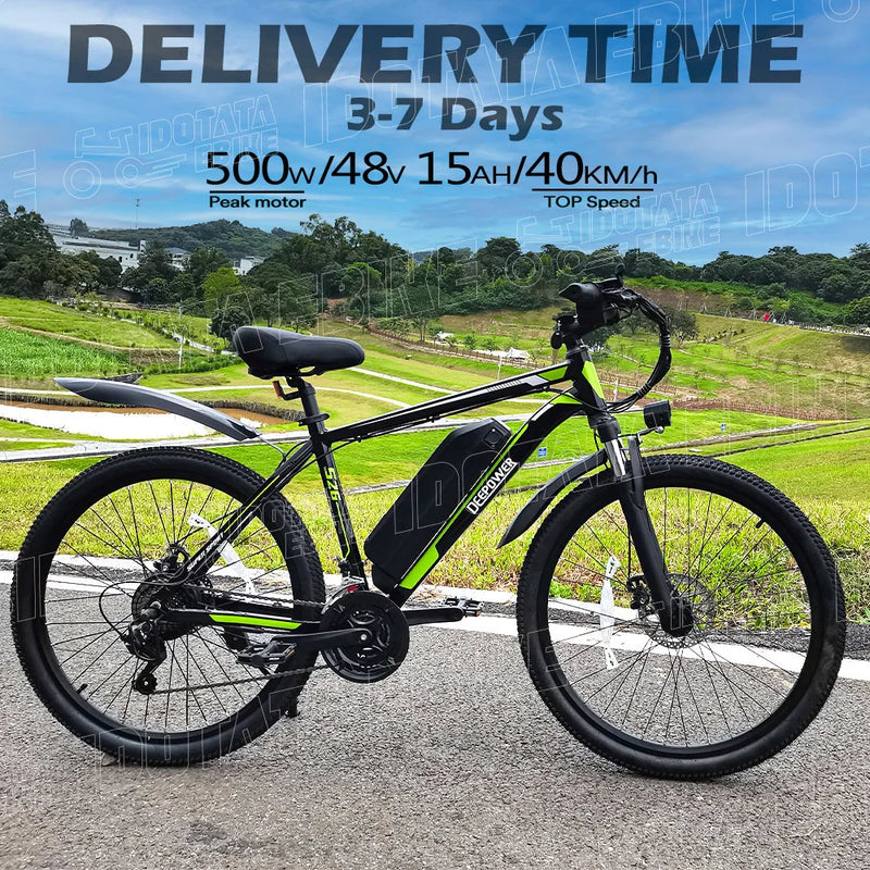 Idotat Electric Bicycle 48V Lithium Battery 500W 21-Speed