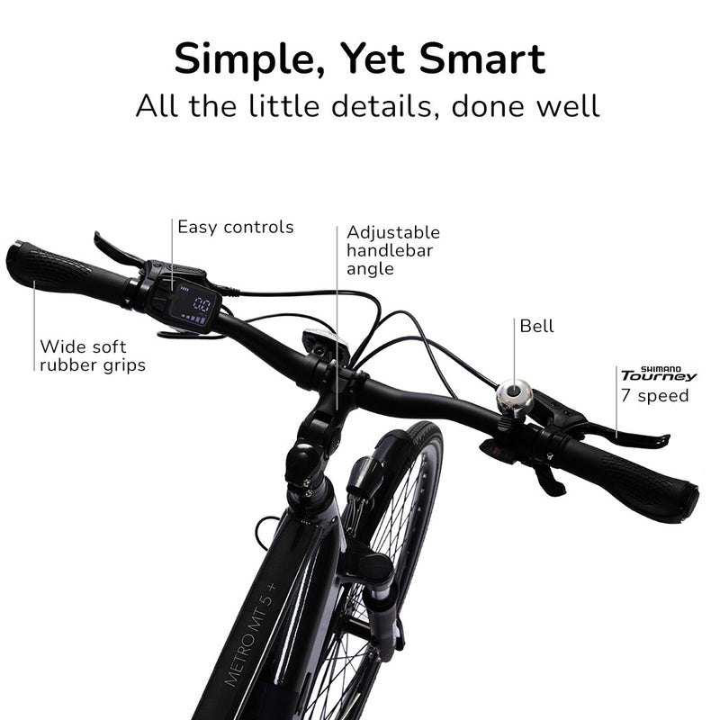 2023 VALK Metro MT 5 + Electric Hybrid Bike - Medium - Dark Grey