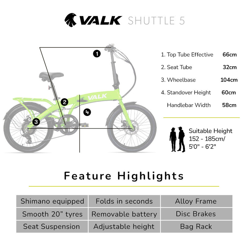 VALK Shuttle 5 Electric Bike, Gen II - Lime Green